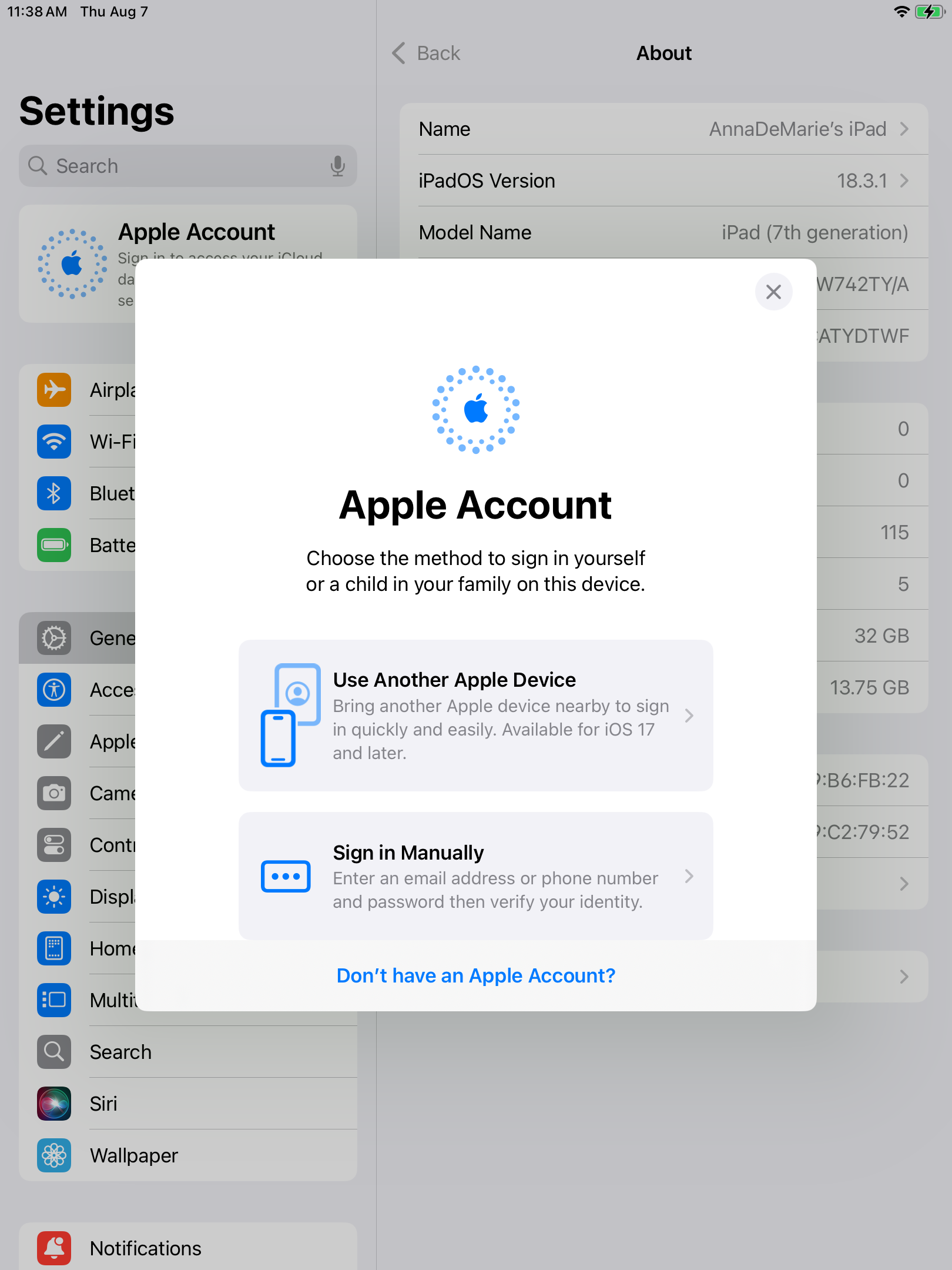 Choisir Se connecter manuellement